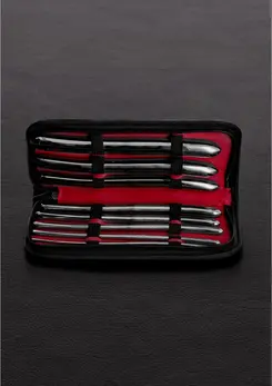 Shots Hegar Double Ended Dilator Set 8 Pieces in Leather Case