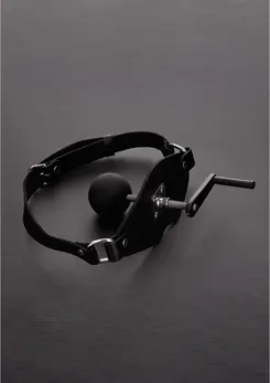 Shots Ouch! Adjustable Ball Gag with Leather Strap Black 8714273535757