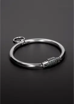 Master Series Steel Combination Lock Collar Medium - Secure Stainless Design