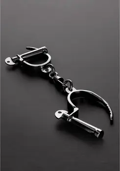 Sinner Gear Adjustable Darby Steel Handcuffs - Multi-Position Locking System