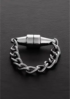 Shots Toys Mini Magnetic Pressure Clamp with Chain - Silver, 1 pc