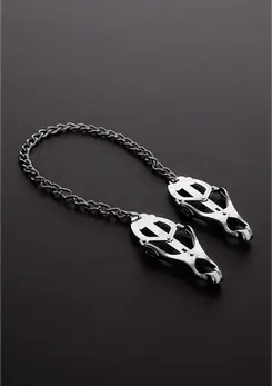 Sinner Gear Clover Adjustable Nipple Clamp with Sturdy Chain - Silver