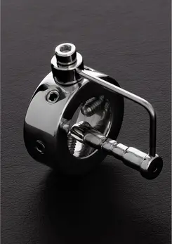 Shots Spike Steel Glans Ring with Plug 25mm - Adjustable Spiked Design