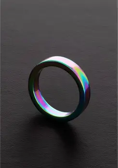 Shots Rainbow Flat Stainless Steel Ring 8 x 45 mm Colorful Finish