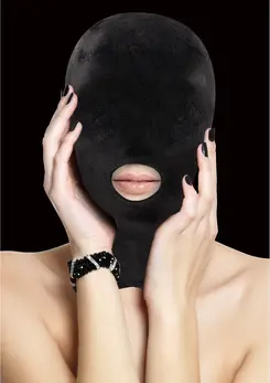 Ouch! Fetish Hood Mask with Mouth Opening - Flexible Universal Fit