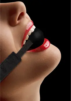 Ouch! Adjustable Silicone Ball Gag - Flexible Strap System, Black