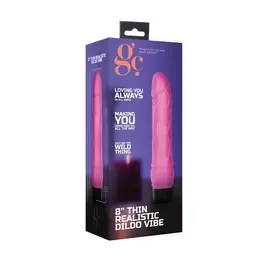 GC Vibrating Intimate Machine 8 Thin 20cm - TPE, Adjustable Power, Beige