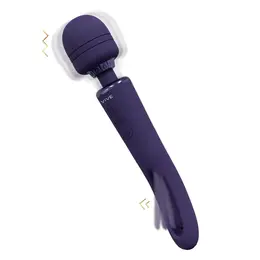 VIVE Kiku Double-Ended Wand with Flapping Stimulator, Purple, Silicone