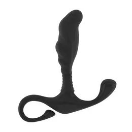 Easytoys Anal Series Curved Prostate Stimulator Black-Grey Ergonomic Design