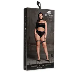 Ananke XII Plus Size 3-Piece Set: Choker, Bandeau Top & Garters