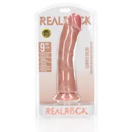 RealRock Curved Silicone Intimate Device with Suction Cup 23 cm Beige