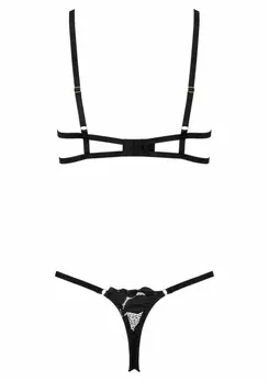 TP103 2-Piece Lace Set - Elegant Minimalist Lingerie, Black, Adjustable