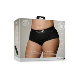 Satisfyer Vibrating Strap-On Brief XL/XXL - Black, 10-Speed Bullet, Adjustable Fit