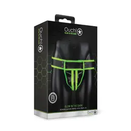 OUCH! Jockstrap Glow-in-the-Dark L/XL - Adjustable Fluorescent Green