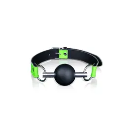 Ouch! Glow in the Dark Solid Ball Gag - Universal Size, Luminous Green