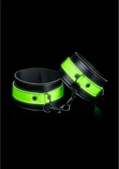 Ouch! Glow in the Dark Ankle Cuffs - Fluorescent Green Adjustable Design