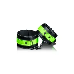 Ouch! Glow in the Dark Ankle Cuffs - Fluorescent Green Adjustable Design