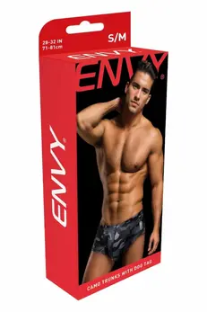ENVY Camo Trunks Black L/XL - Camouflage Design & Dog Tag Accent