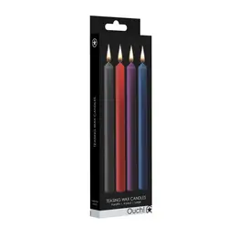 Ouch! Teasing Wax Candles Set - 4 Large Pieces, Multicolor