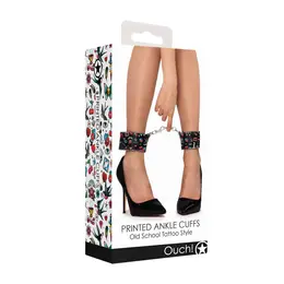 OUCH! Adjustable Printed Ankle Cuffs with Velcro Fastening - Universal Fit
