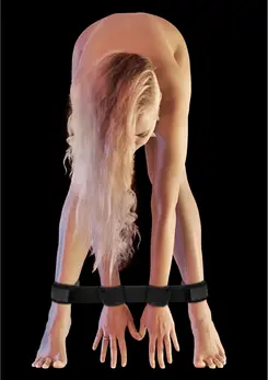 OUCH! Adjustable Black Spreader Bar with Hand & Ankle Restraint System 70cm