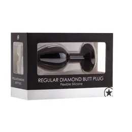 EasyToys Diamond Silicone Plug Regular - Elegant Anal Accessory, Black