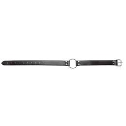 Ouch! Adjustable Leather Ring Gag - Universal Fit, Black