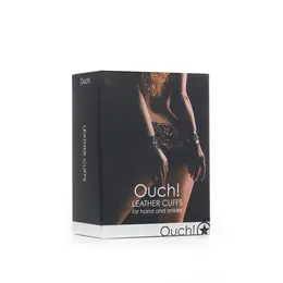 Ouch! Adjustable Leather Cuffs with Soft Lining - Universal Size