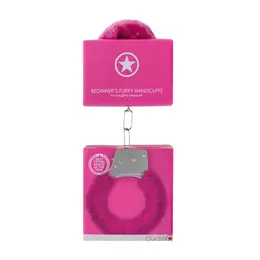 Ouch! Beginner Furry Handcuffs - Soft Plush, Adjustable, Black