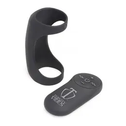 XR Brands G-Shaft Silicone Ring with Remote Control, Waterproof, Black