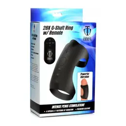 XR Brands G-Shaft Silicone Ring with Remote Control, Waterproof, Black