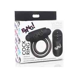 BANG Vibrating Silicone Ring with Remote Control - 28 Modes, Waterproof