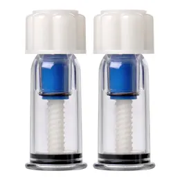 XR Brands Max-Twist Adjustable Suction Nipple Enhancers, Clear/White, Pair