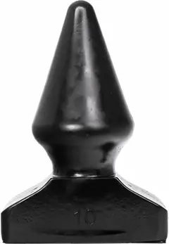All Black Anal Accessory 20.5 cm - Smooth Grooved Silicone Plug
