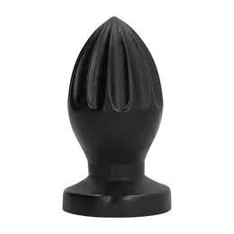 All Black 0719 Intimate Plug 12 cm - Deep Groove, Smooth Texture, Black