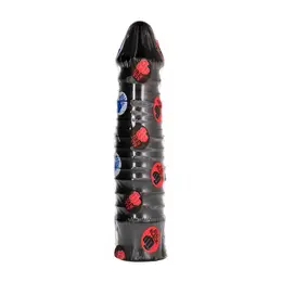 All Black 069 Intimate Machine Ribbed 26cm Black Silicone Model