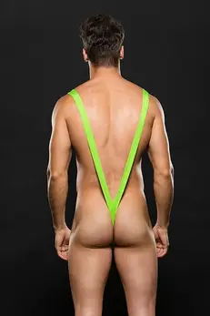 BORAT SLINGSHOT M/L Green - Stretch One-Piece Bodysuit