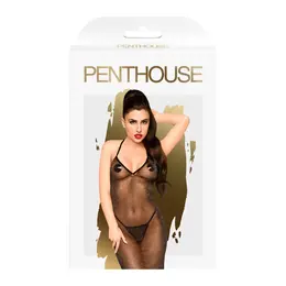 Penthouse Love On Fire L/XL - Elegant Lace Bodysuit, Black
