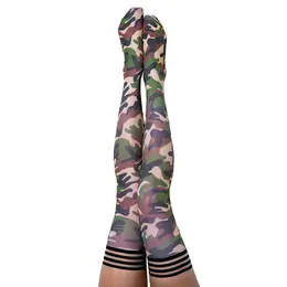 Kix'ies Alex Thigh-High Stockings B Size Camouflage Pattern
