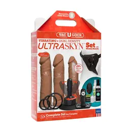 Doc Johnson Vac-U-Lock Dual Density ULTRASKYN Set Vibrating Remote 3-in-1