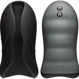 Doc Johnson OptiMALE Silicone Stroker Heated Rechargeable Black
