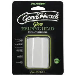 Doc Johnson Glow Helping Head Sleeve Frost/Green Glow Silicone Mini