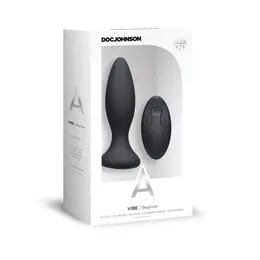 Doc Johnson A-Play Vibe Silicone Plug with Remote Control Black S