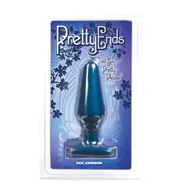 Doc Johnson Pretty Ends Medium Plug Midnight Blue - Sil-A-Gel, 5.5