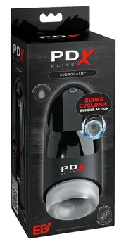PDX Elite Hydrogasm FrostedBlack Intimate Swirl Machine Waterproof 20cm