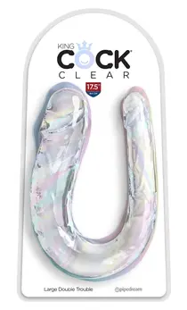 Pipedream King Cock Clear Large Double Trouble, Transparent, 44 cm
