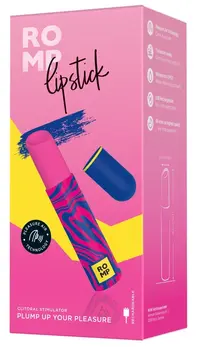 ROMP Lipstick Air Pulse Compact Intimate Device, Waterproof, Pink