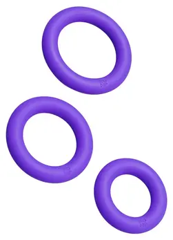 ROMP Remix Trio Silicone Rings Set - 3 Stretchable Sizes, Black