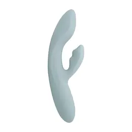 Svakom Chika App-Controlled Flexible Dual-Action Vibrator Turquoise Grey