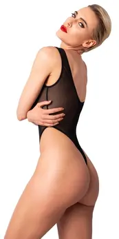 Noir Handmade Body Basic XL Black Transparent Powernet Bodysuit